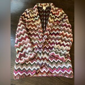 Ellison Textured Yarn Blazer Coat Large Artsy Statement